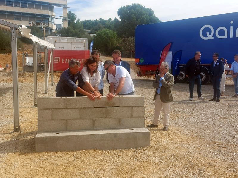 pose de la première pierre de la station H2 Qair de Narbonne le 28 août 2025