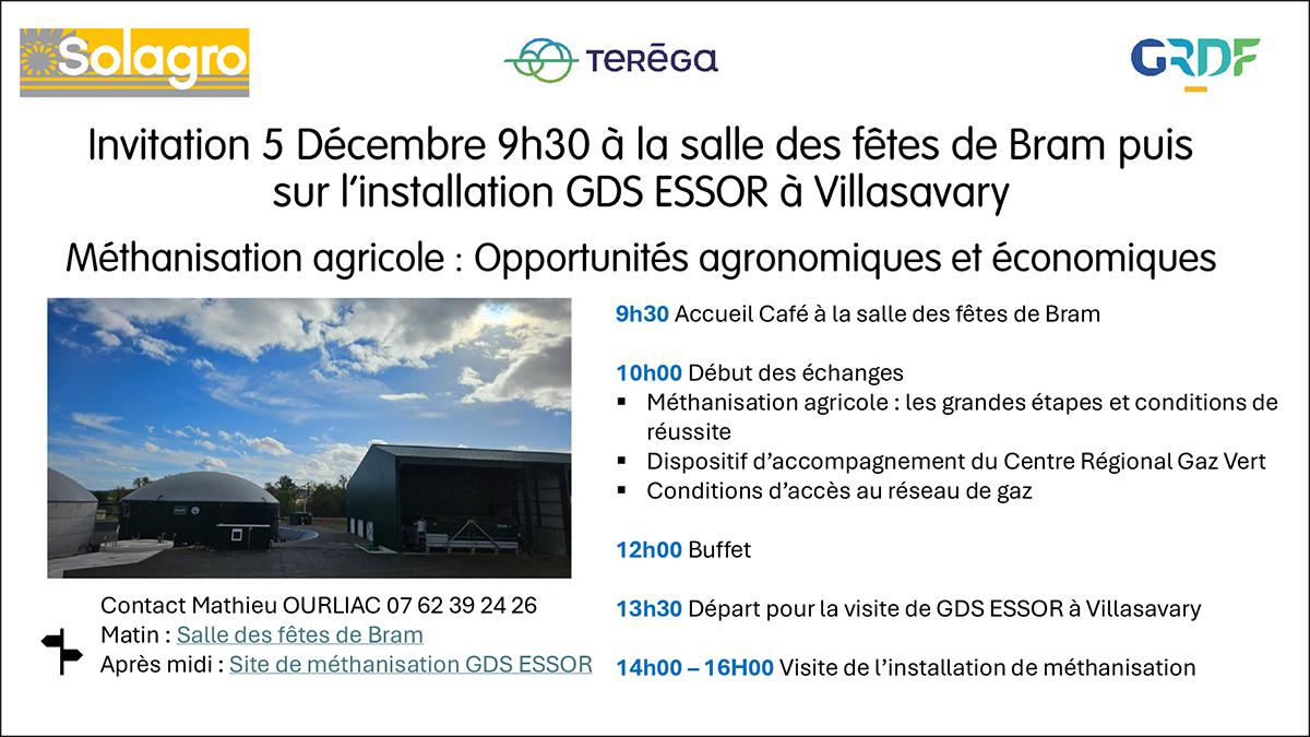 colloque Méthanisation agricole - Bram - 05 décembre 2025