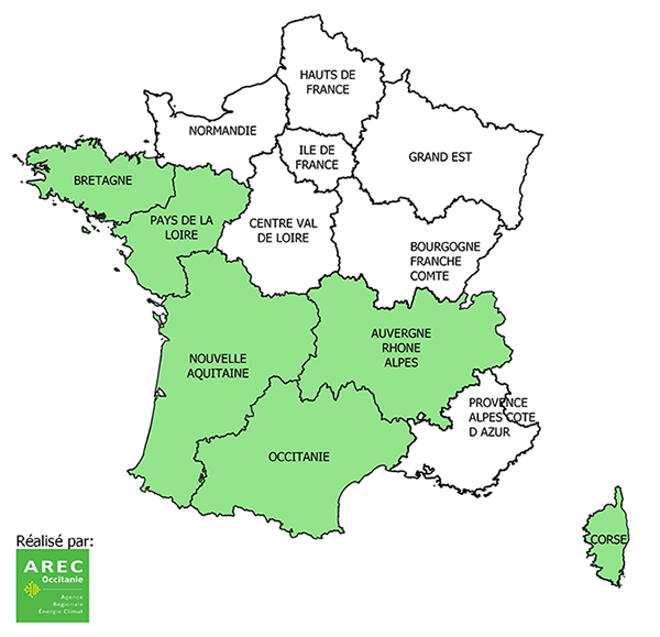 carte des régions du consortium Terristory