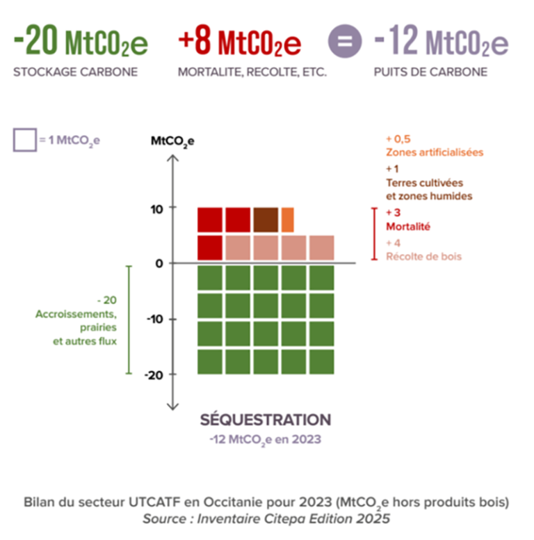 Composition du puits de carbone Occitan